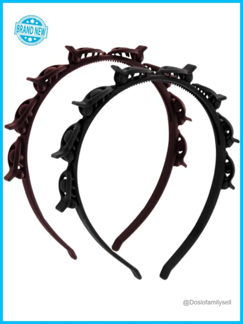 2Pc Flocking Headband Set with 90s Butterfly Hair Clips Non-Slip